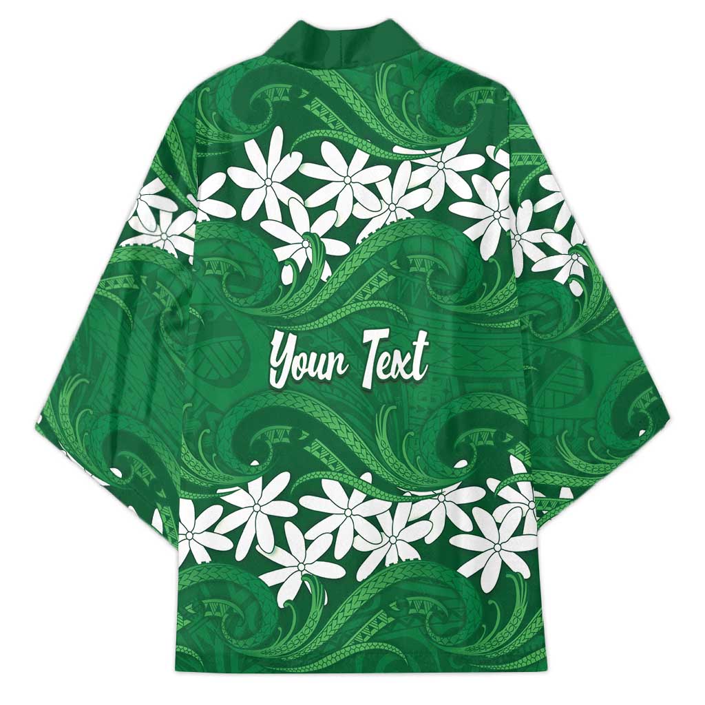 Personalised Cook Islands Rarotonga Kimono Tiare Maori Polynesian Waves Tattoo