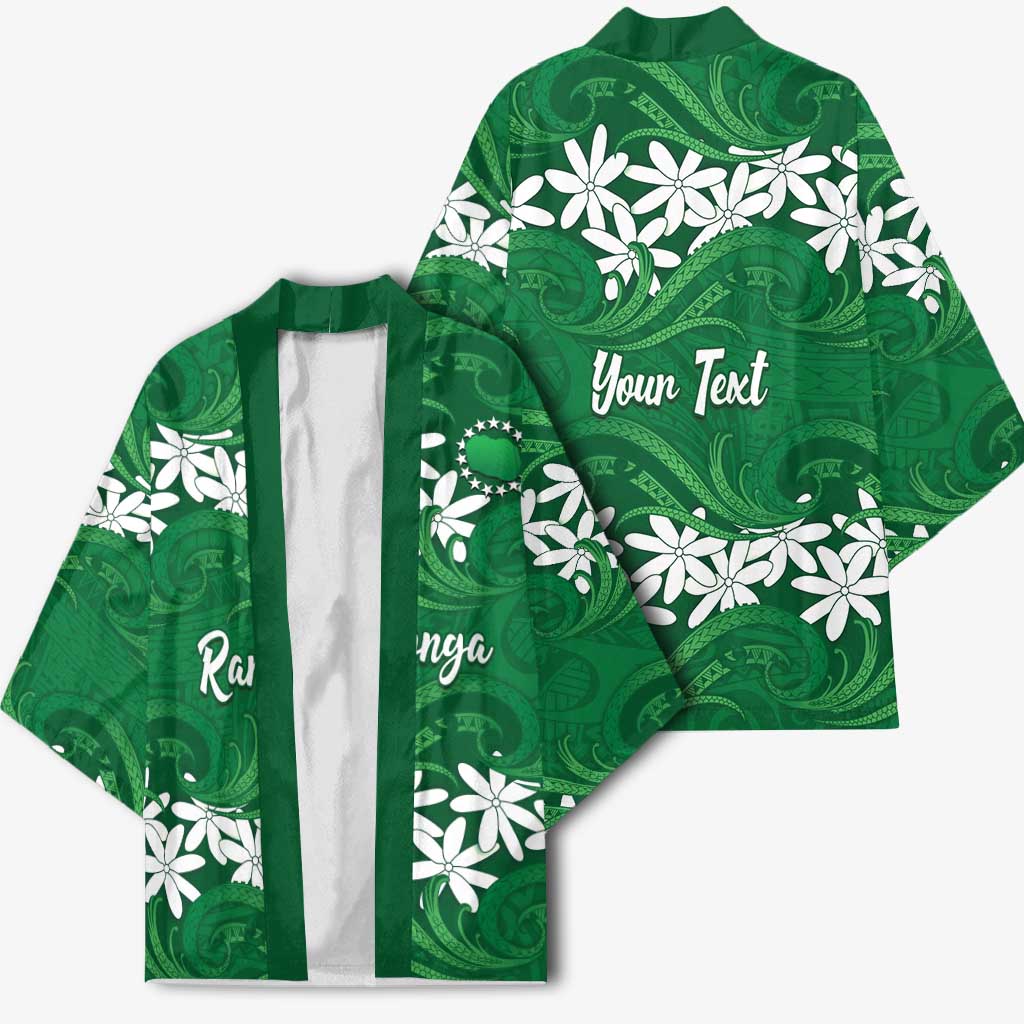 Personalised Cook Islands Rarotonga Kimono Tiare Maori Polynesian Waves Tattoo
