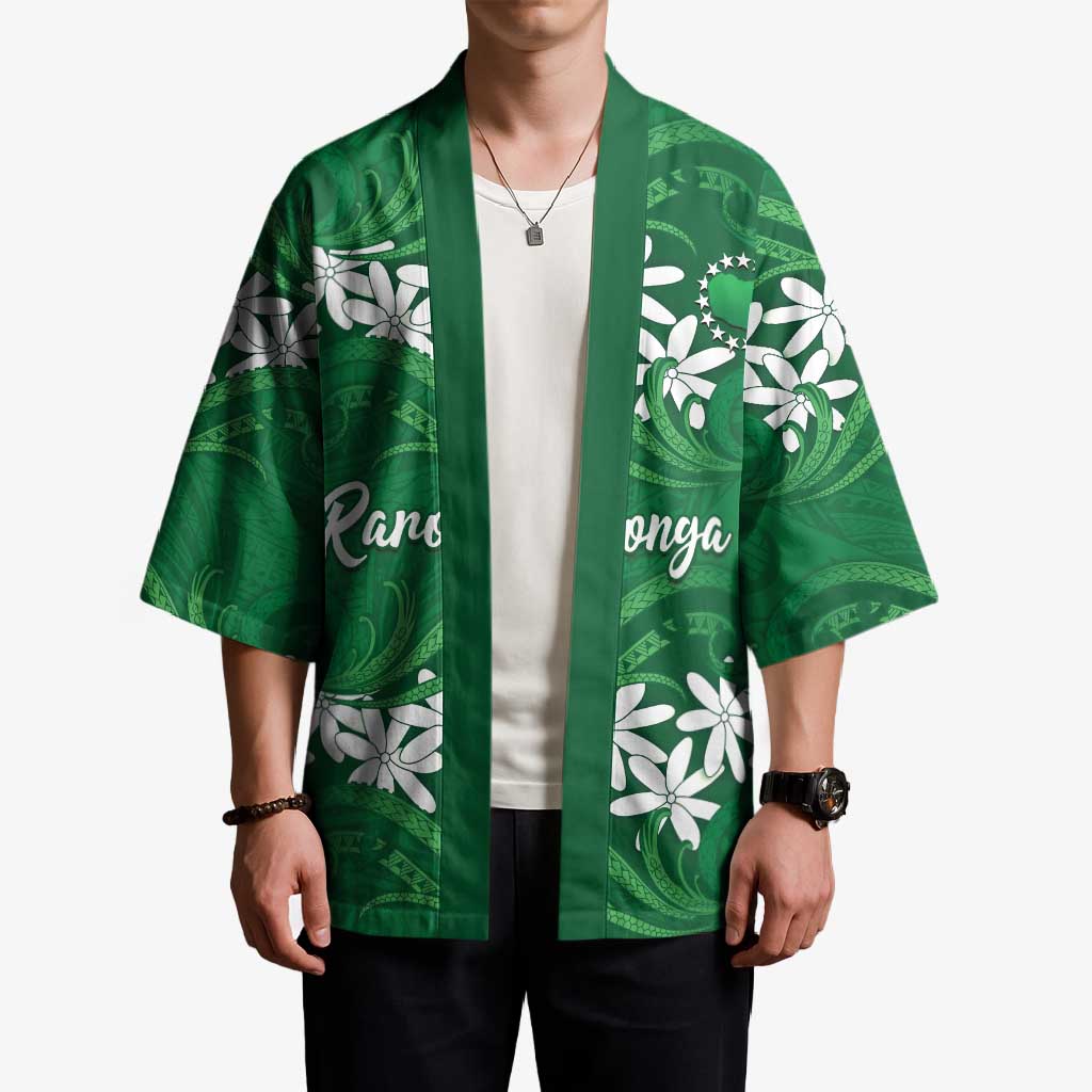 Personalised Cook Islands Rarotonga Kimono Tiare Maori Polynesian Waves Tattoo