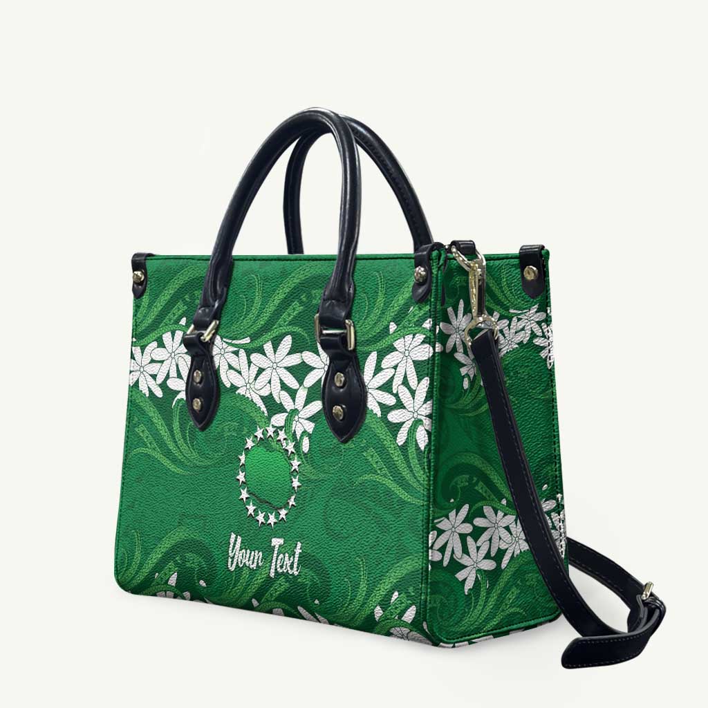 Personalised Cook Islands Rarotonga Leather Bag Tiare Maori Polynesian Waves Tattoo