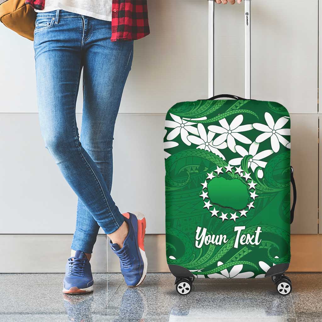 Personalised Cook Islands Rarotonga Luggage Cover Tiare Maori Polynesian Waves Tattoo LT14 - Polynesian Pride