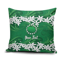 Personalised Cook Islands Rarotonga Pillow Cover Tiare Maori Polynesian Waves Tattoo LT14 Green - Polynesian Pride