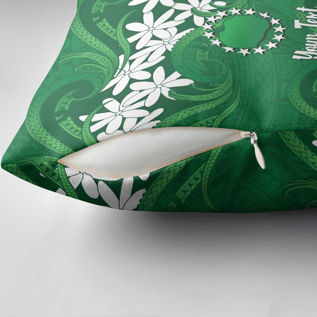 Personalised Cook Islands Rarotonga Pillow Cover Tiare Maori Polynesian Waves Tattoo LT14 - Polynesian Pride