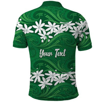 Personalised Cook Islands Rarotonga Polo Shirt Tiare Maori Polynesian Waves Tattoo LT14 - Polynesian Pride