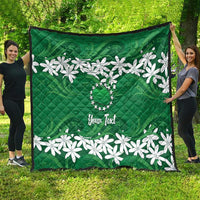 Personalised Cook Islands Rarotonga Quilt Tiare Maori Polynesian Waves Tattoo LT14 - Polynesian Pride