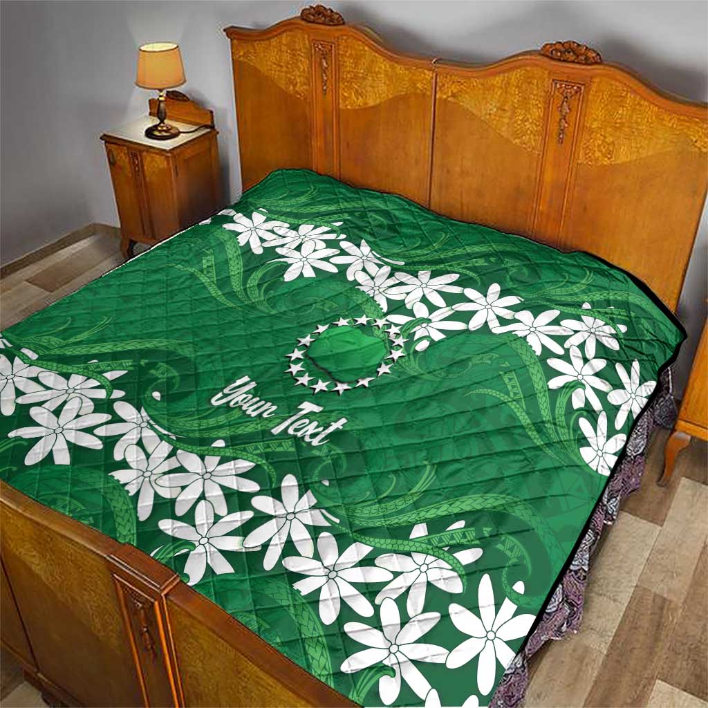 Personalised Cook Islands Rarotonga Quilt Tiare Maori Polynesian Waves Tattoo LT14 - Polynesian Pride