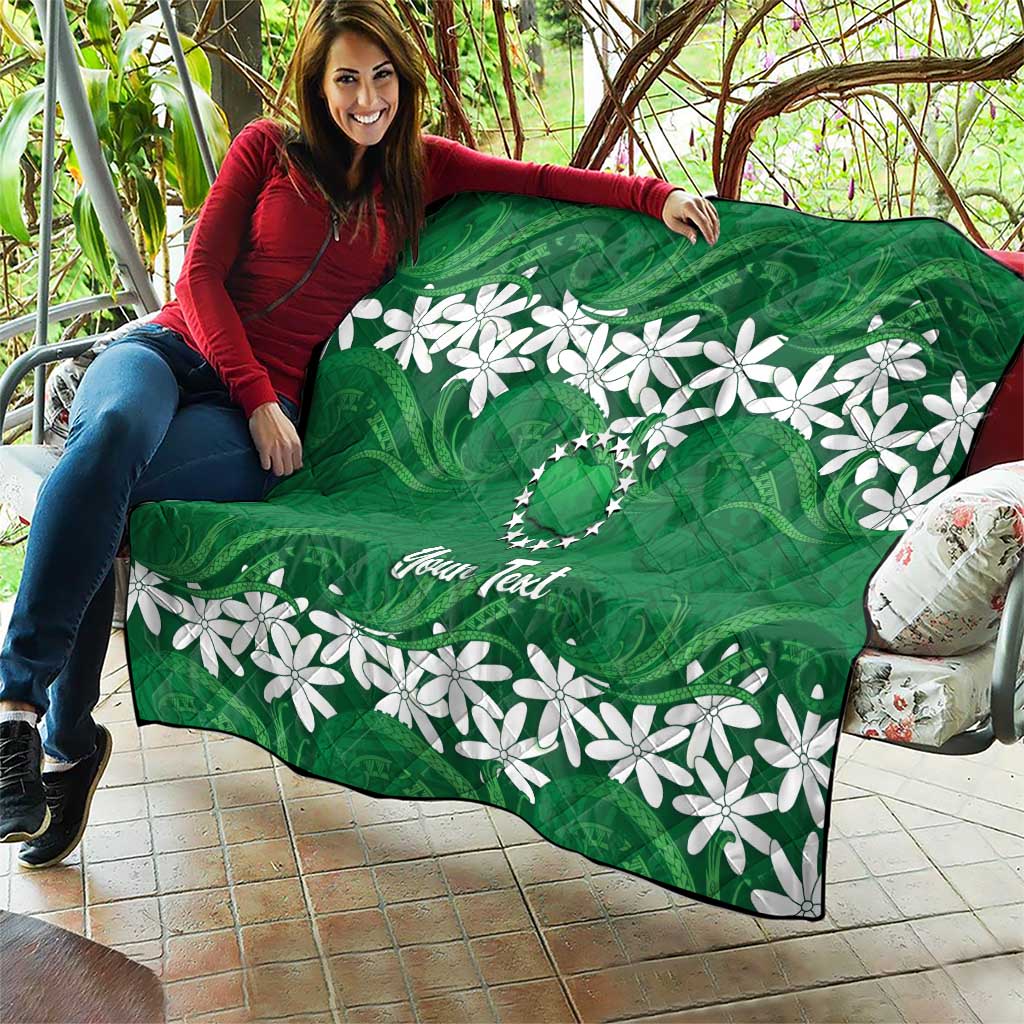 Personalised Cook Islands Rarotonga Quilt Tiare Maori Polynesian Waves Tattoo LT14 - Polynesian Pride