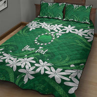 Personalised Cook Islands Rarotonga Quilt Bed Set Tiare Maori Polynesian Waves Tattoo LT14 - Polynesian Pride