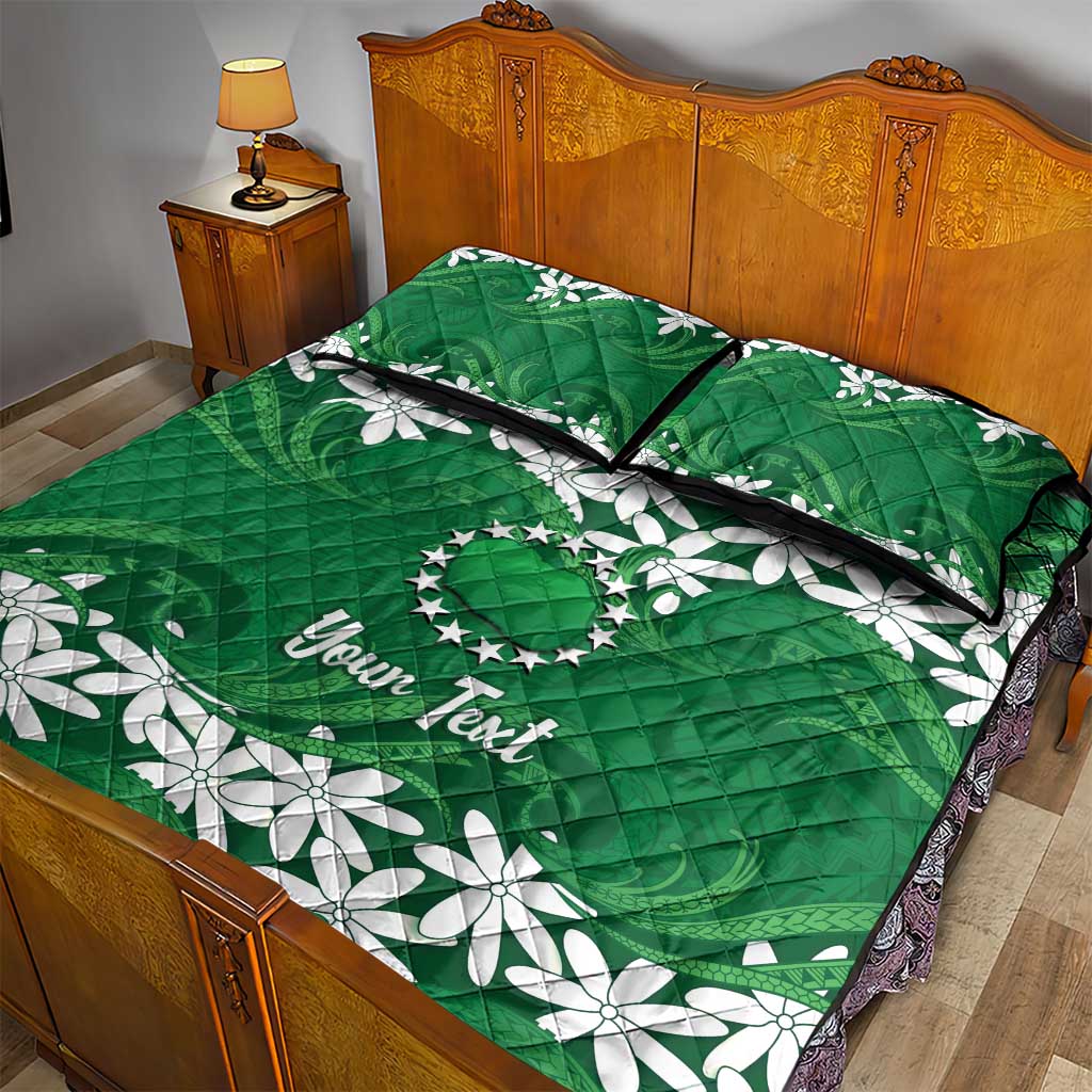 Personalised Cook Islands Rarotonga Quilt Bed Set Tiare Maori Polynesian Waves Tattoo LT14 - Polynesian Pride