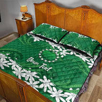 Personalised Cook Islands Rarotonga Quilt Bed Set Tiare Maori Polynesian Waves Tattoo LT14 - Polynesian Pride