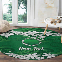 Personalised Cook Islands Rarotonga Round Carpet Tiare Maori Polynesian Waves Tattoo LT14 - Polynesian Pride