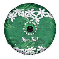 Personalised Cook Islands Rarotonga Spare Tire Cover Tiare Maori Polynesian Waves Tattoo