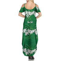 Personalised Cook Islands Rarotonga Summer Maxi Dress Tiare Maori Polynesian Waves Tattoo LT14 - Polynesian Pride