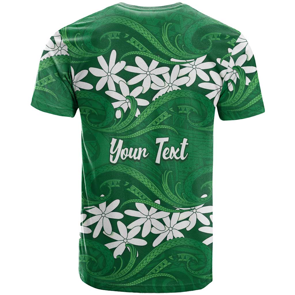 Personalised Cook Islands Rarotonga T Shirt Tiare Maori Polynesian Waves Tattoo LT14 - Polynesian Pride