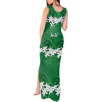 Personalised Cook Islands Rarotonga Tank Maxi Dress Tiare Maori Polynesian Waves Tattoo LT14 - Polynesian Pride