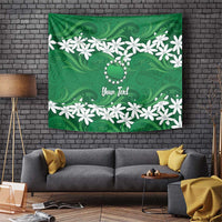 Personalised Cook Islands Rarotonga Tapestry Tiare Maori Polynesian Waves Tattoo LT14 Green - Polynesian Pride
