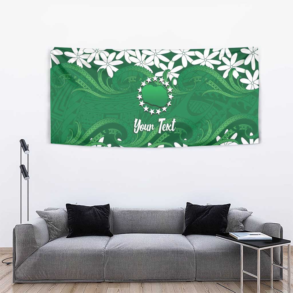Personalised Cook Islands Rarotonga Tapestry Tiare Maori Polynesian Waves Tattoo LT14 - Polynesian Pride