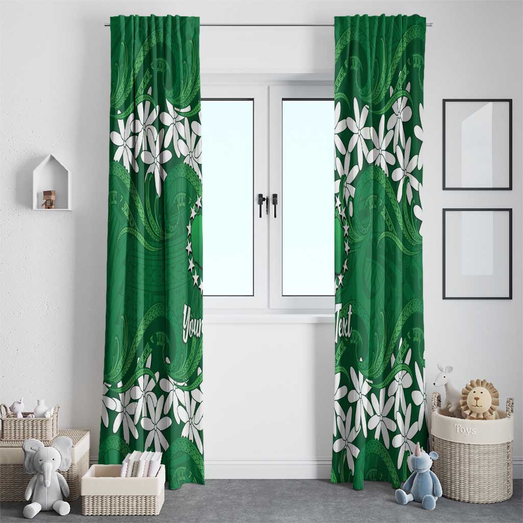 Personalised Cook Islands Rarotonga Window Curtain Tiare Maori Polynesian Waves Tattoo LT14 - Polynesian Pride