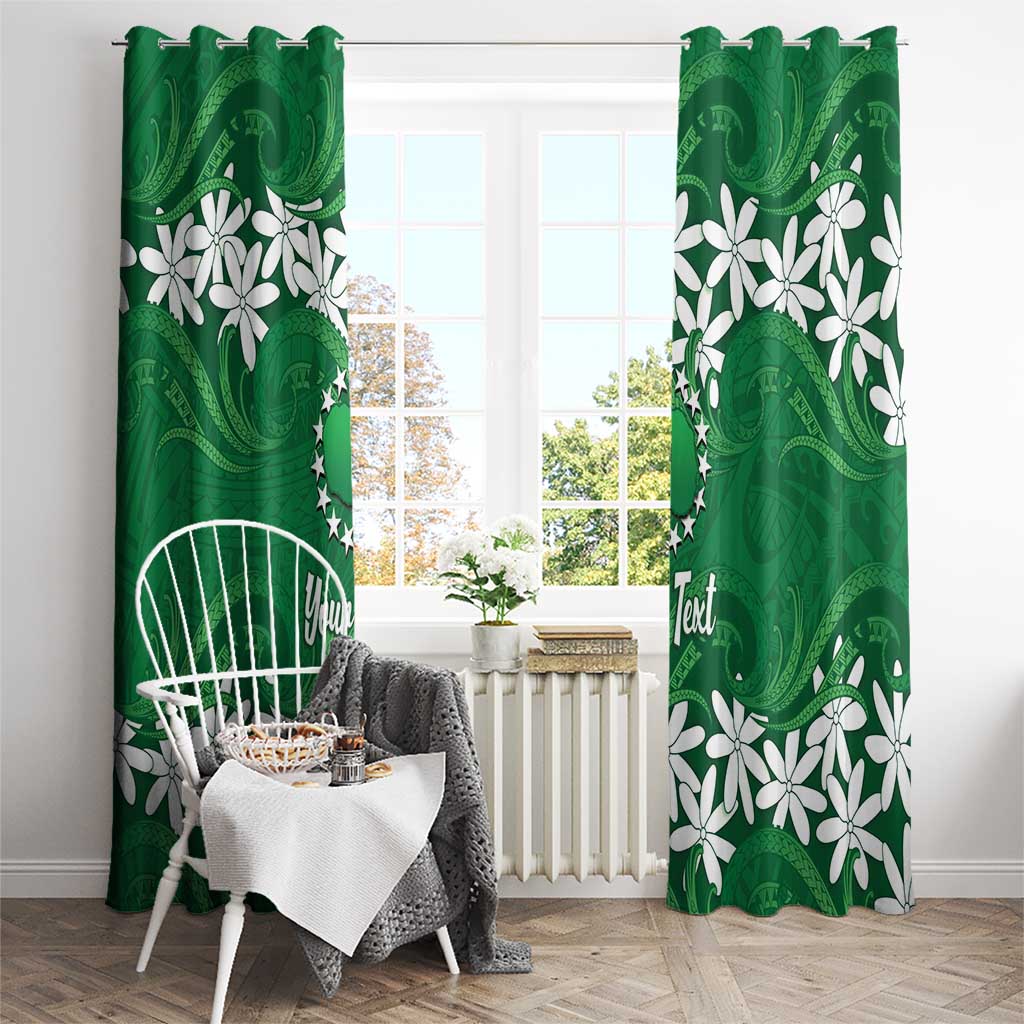 Personalised Cook Islands Rarotonga Window Curtain Tiare Maori Polynesian Waves Tattoo LT14 - Polynesian Pride