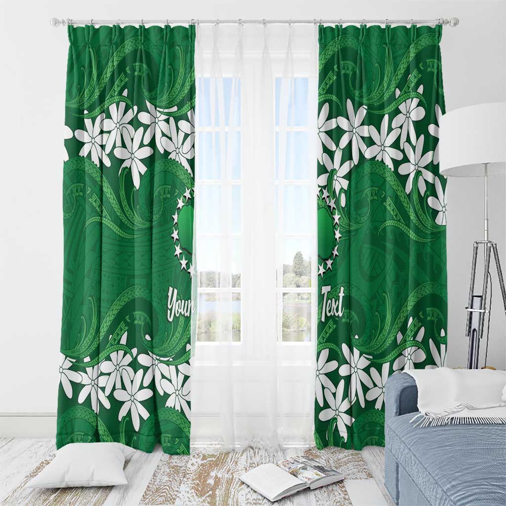 Personalised Cook Islands Rarotonga Window Curtain Tiare Maori Polynesian Waves Tattoo LT14 - Polynesian Pride