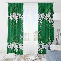 Personalised Cook Islands Rarotonga Window Curtain Tiare Maori Polynesian Waves Tattoo LT14 - Polynesian Pride