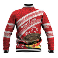 Kingdom Of Tonga Emancipation Day Baseball Jacket Tongan Ngatu With Kumete Red LT14 - Polynesian Pride