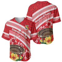 Kingdom Of Tonga Emancipation Day Baseball Jersey Tongan Ngatu With Kumete Red