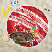 Kingdom Of Tonga Emancipation Day Beach Blanket Tongan Ngatu With Kumete Red LT14 One Size 150cm Red - Polynesian Pride
