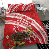 Kingdom Of Tonga Emancipation Day Bedding Set Tongan Ngatu With Kumete Red