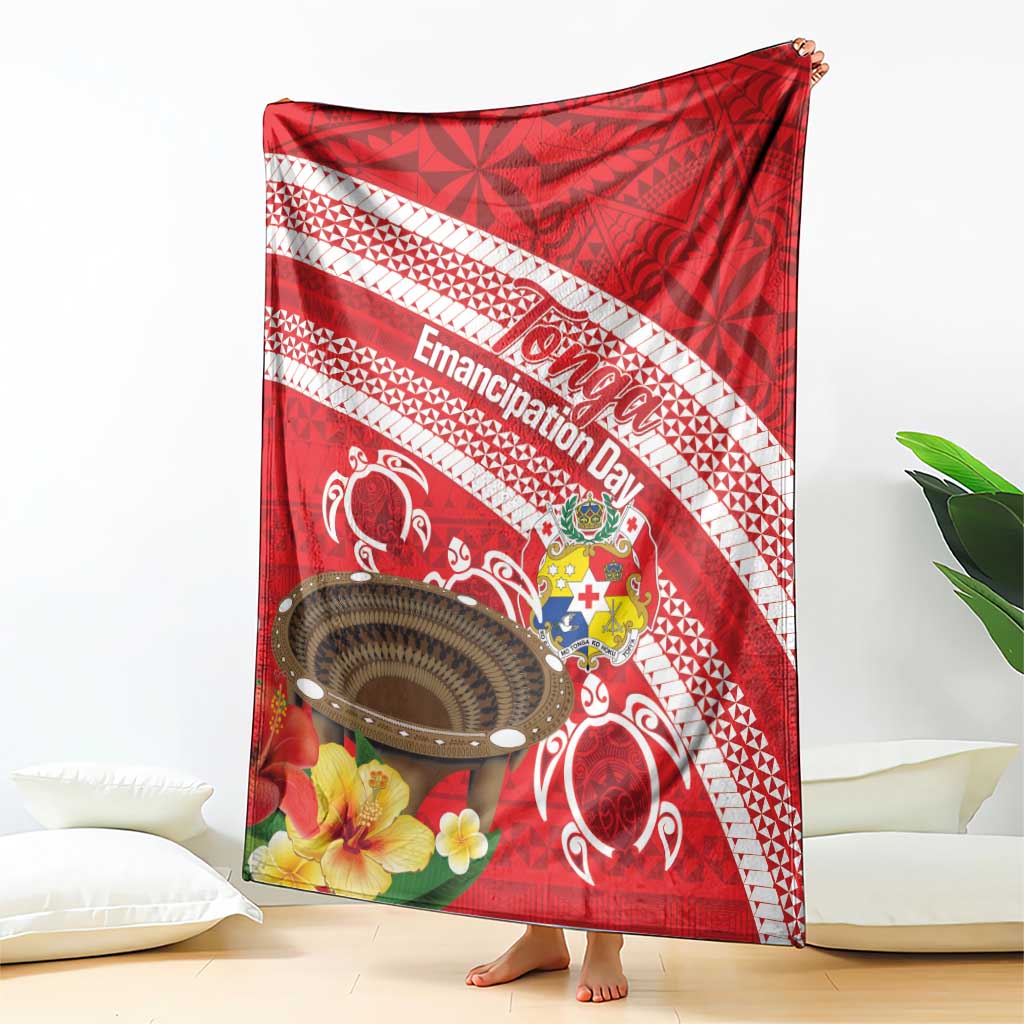 Kingdom Of Tonga Emancipation Day Blanket Tongan Ngatu With Kumete Red LT14 - Polynesian Pride