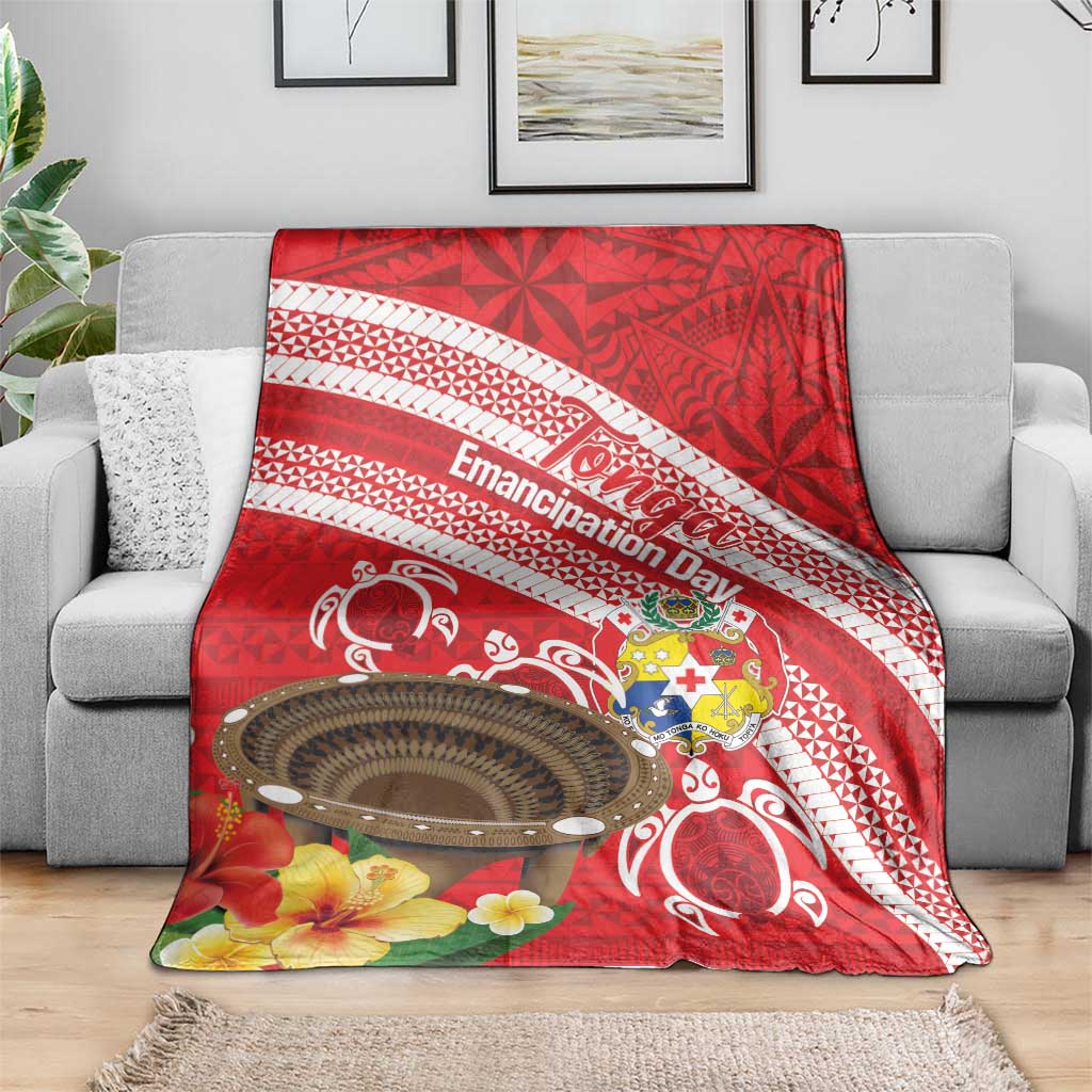 Kingdom Of Tonga Emancipation Day Blanket Tongan Ngatu With Kumete Red LT14 - Polynesian Pride