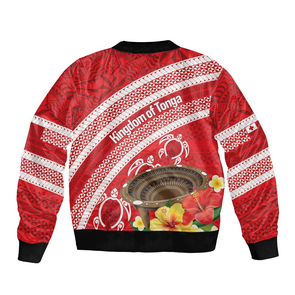 Kingdom Of Tonga Emancipation Day Bomber Jacket Tongan Ngatu With Kumete Red