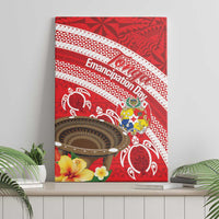 Kingdom Of Tonga Emancipation Day Canvas Wall Art Tongan Ngatu With Kumete Red LT14 - Polynesian Pride