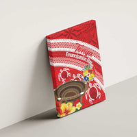 Kingdom Of Tonga Emancipation Day Canvas Wall Art Tongan Ngatu With Kumete Red LT14 - Polynesian Pride