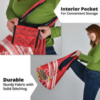 Kingdom Of Tonga Emancipation Day Grocery Bag Tongan Ngatu With Kumete Red