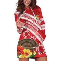 Kingdom Of Tonga Emancipation Day Hoodie Dress Tongan Ngatu With Kumete Red