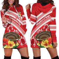 Kingdom Of Tonga Emancipation Day Hoodie Dress Tongan Ngatu With Kumete Red