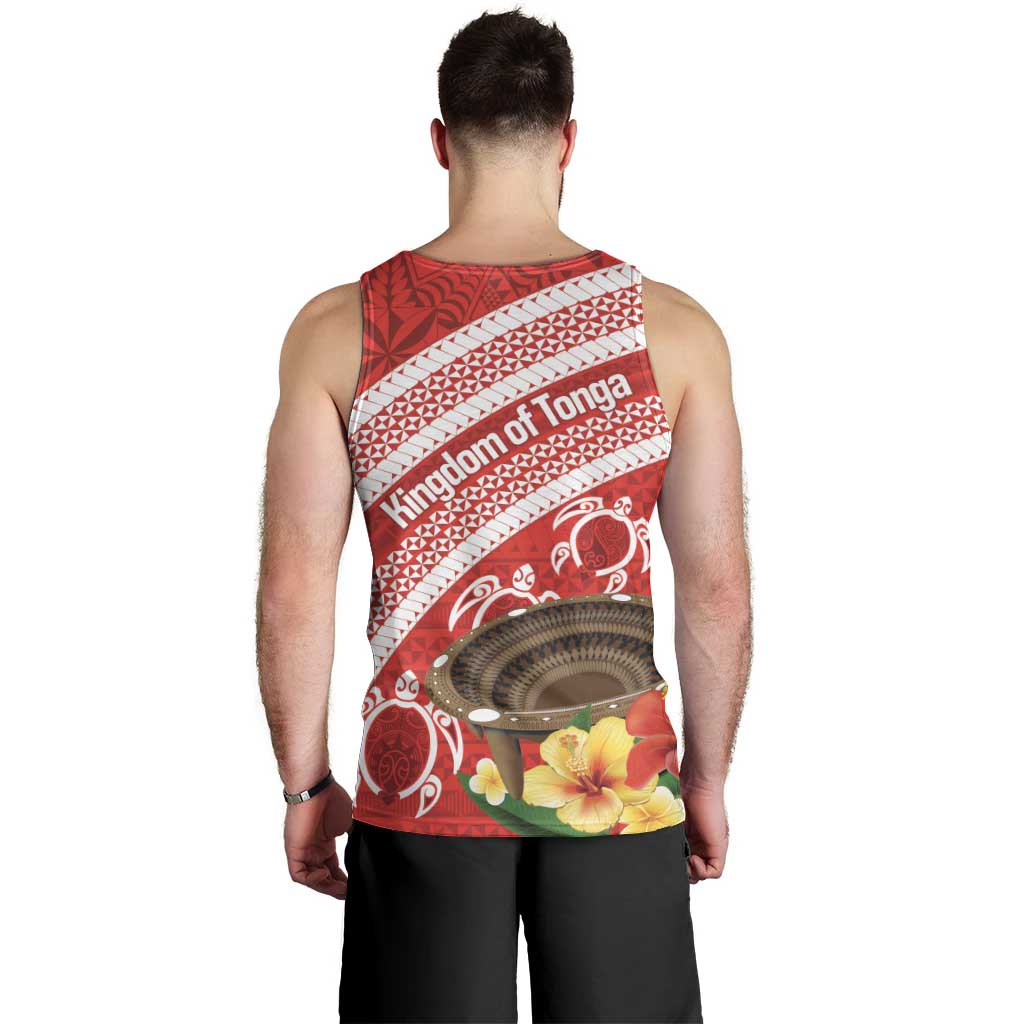 Kingdom Of Tonga Emancipation Day Men Tank Top Tongan Ngatu With Kumete Red LT14 - Polynesian Pride