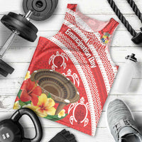 Kingdom Of Tonga Emancipation Day Men Tank Top Tongan Ngatu With Kumete Red LT14 - Polynesian Pride