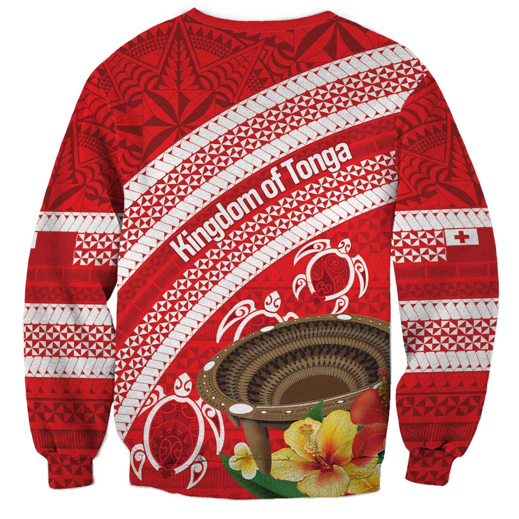 Kingdom Of Tonga Emancipation Day Sweatshirt Tongan Ngatu With Kumete Red LT14 - Polynesian Pride