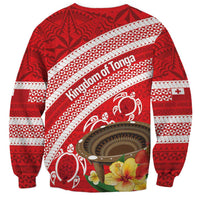 Kingdom Of Tonga Emancipation Day Sweatshirt Tongan Ngatu With Kumete Red LT14 - Polynesian Pride