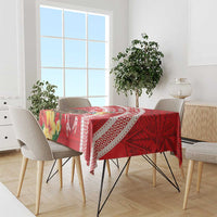 Kingdom Of Tonga Emancipation Day Tablecloth Tongan Ngatu With Kumete Red LT14 - Polynesian Pride