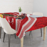 Kingdom Of Tonga Emancipation Day Tablecloth Tongan Ngatu With Kumete Red LT14 - Polynesian Pride