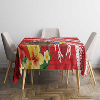 Kingdom Of Tonga Emancipation Day Tablecloth Tongan Ngatu With Kumete Red LT14 - Polynesian Pride