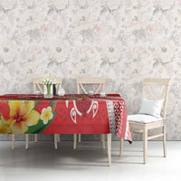 Kingdom Of Tonga Emancipation Day Tablecloth Tongan Ngatu With Kumete Red LT14 - Polynesian Pride