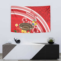 Kingdom Of Tonga Emancipation Day Tapestry Tongan Ngatu With Kumete Red
