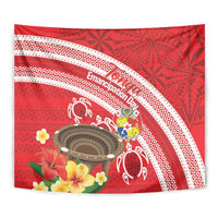 Kingdom Of Tonga Emancipation Day Tapestry Tongan Ngatu With Kumete Red