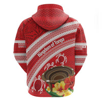 Kingdom Of Tonga Emancipation Day Zip Hoodie Tongan Ngatu With Kumete Red