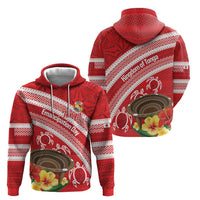 Kingdom Of Tonga Emancipation Day Zip Hoodie Tongan Ngatu With Kumete Red
