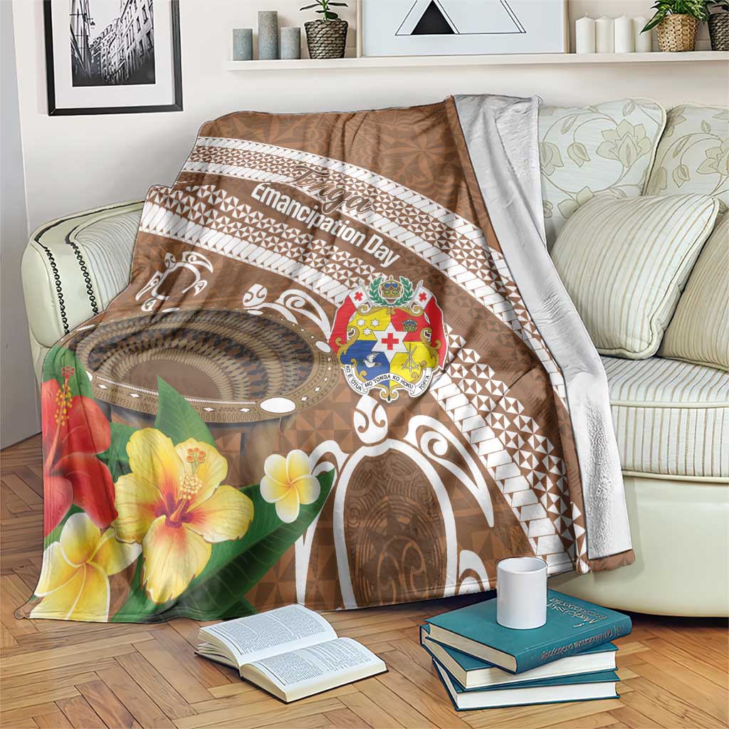 Kingdom Of Tonga Emancipation Day Blanket Tongan Ngatu With Kumete Brown LT14 Brown - Polynesian Pride